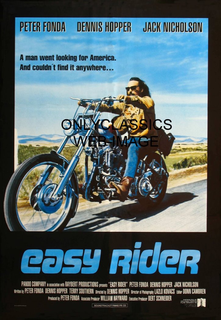 1969 EASY RIDER HARLEY DAVIDSON MOTORCYCLE CHOPPER MOVIE POSTER DENNIS